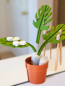 กล่องเก็บของรูปกระต่ายสะท้อนกระจก ตู้ไม้ไผ่ลายกระดูกสัตว์ในห้องน้ำ จัดระเบียบของใช้ในครัวเรือน ตู้สำหรับเก็บของ ตู้สำหรับวางยาสีฟัน ตู้สำหรับวางยาสีฟัน