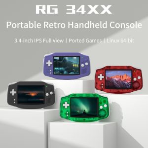 ANBERNIC RG34XX Retro Gaming Console 3.4-inch Linux 64 bit System H700 quad core ARM Cortex-A53 Supports TV WIFI Online Pairing