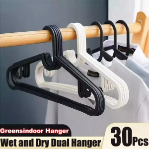 GREENSINDOOR 50Pcs Estin Hanger Traceless Non-slip Clothes Rack Wet Dry Dual Use Hanger For Clothes Adult Wardrobe Hanger