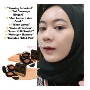 ORIGINAL BPOM SR12 Bedak Perfect Cushion  Glowing Tahan Lama Seharian Halal - Full Coverage Anti crack Menutupi Noda hitam