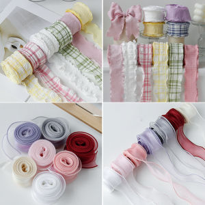 Fishtail Yarn Ribbon Pleated Ribbon Cake Box Gift Box Packaging Cake Surrounding Border Ribbon Flower Packaging Valentines Day
