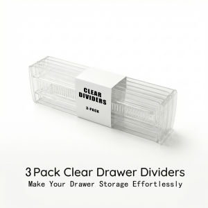3/5/7-Pack Drawer Dividers Clear Plastic Dividers Drawer Storage Boxes Suitable For Wardrobe And Dressing Table Storage.
