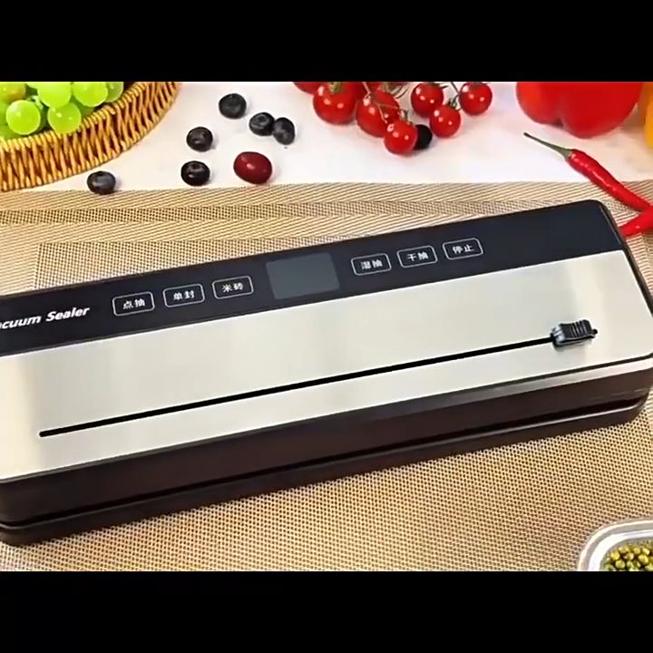 Vacuum Sealer Heavy Duty Dry Wet Sealer Vacuum Fresh Food Suitable for liquids soup Packing Machine Build-in Cutter with UV Sterilization 100KPa Vacuum Machine for food 真空封口机