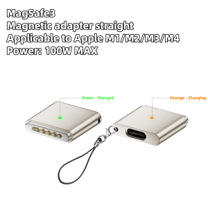 Compatible with magsafe3 Magnetic Fast Charging Adapter PD 100WType-C to magsafe3 Adapter for Macbook Air/Pro M1/M2/M3/M4