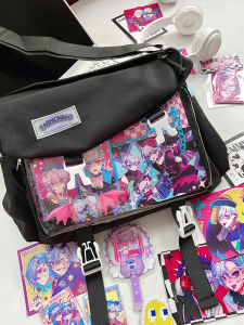 กระเป๋าสะพายข้างใสแบบลำลองสำหรับนักเรียนวิทยาลัยหญิงจาก Udon Shop กระเป๋าสะพายข้างแบบลำลองสำหรับวัยรุ่น กระเป๋าสะพายข้างแบบพับไม่ได้