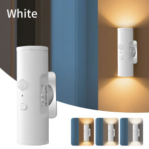 Rechargeable LED Night Light Motion Sensor Double-head Wall Lamp Magnetic Spotlight 3 Color For Bedroom Closet Stair Lighting