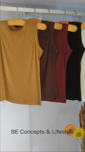 (BE Concepts & Lifestyle) Women’s Basic and Stretchable Ribbed Crew Neck Sleeveless Tank Top