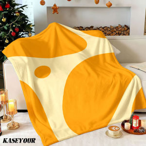 Beast Kingdom | Orange Geometric Forms Winter Summer Flannel Blanket Throw Fleece Soft Fuzzy Plush Cozy Fleece Blankets for Sofa Ideal Gifts