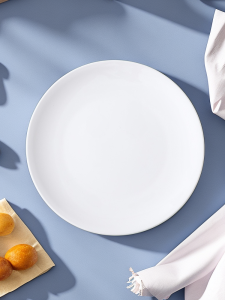 Shallow Plate Western Cuisine Steak Plate Hotel Ceramic Plate Home Use and Commercial Use round Dinner Plate Simple Tableware Customizable Logo