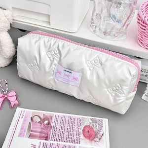 1pcs Creative Pink Bow Pencil Case Large Capacity Storage Pencil Bags Multi-Functional Stationery Organizer Bag