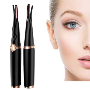 Rechargeable Portable Painless Quick Natural Curling Electric Eyelash Curler Mini Makeup Push Button Clip Heated Eyelash Curler