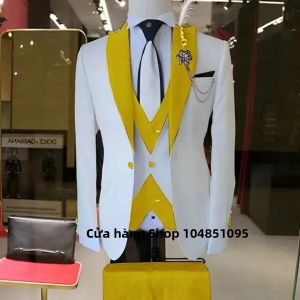 Bộ Vest Nam Ôm Dáng 3 Mảnh Thời Trang Vest Cưới Vest Công Sở Vest Chú Rể Vest Dự Tiệc Trang Trọng