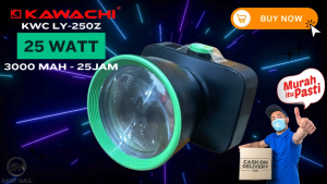 Senter Kepala Kawachi 25w 25 Watt LED Super Terang LY-250Z Zoom In / Out Waterproof Lithium Cas Recas Rechargeable Isi Ulang Tahan Lama 25 Jam 3000 mAh Outdoor Headlight Camping Berburu Laz COD Bisa Bayar di Tempat Graha Mart