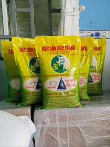 Gạo ST25 LÚA TÔM bao 25Kg (5 túi 5kg). Dẻo thơm ít phân bón thuốc trừ sâu. Chính hãng.