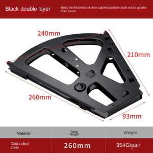2 Pcs Stainless steel Shoe Cabinet Hinges Turning Rack Thickened Drawer Cabinet Hinge Movable Hinge Fittings Shoes Rack Fittings