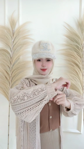 Outer Cardigan Lace Import Motif Salur Bawah Ukuran Al Size Panjang 120 cm Ld 110 cm