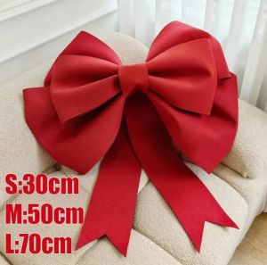 โบว์ตกแต่งต้นคริสต์มาสใหญ่พิเศษ30/50/70ซม. เครื่องตกแต่งฝาผนังวันวาเลนไทน์โบว์อีวาวัสดุทำด้วยมือ DIY ชุดทำ