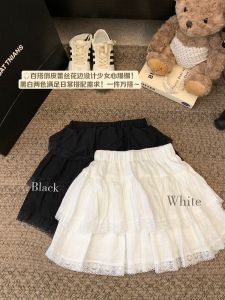 Váy Chữ a Cạp Cao Xếp Ly Ren Viền Váy Ngắn Mùa Hè Cho Nữ Váy Ngắn Chống Ánh Sáng Váy Ngắn Chữ a Thiết Kế Hai Lớp