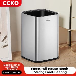 BONINGYU | Stainless Steel Bin Double Layer Large No Lid