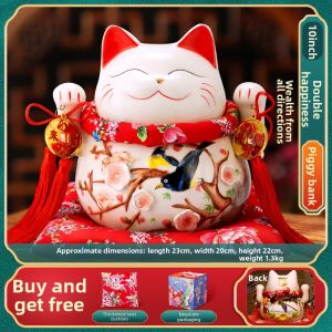Ji Shanyuan | Lucky Cat Ornament Creative Wealth Ceramic Piggy Bank