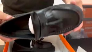 【Ready Stock】Korean Fashion Loafer For Men Black Formal Work Shoes Business British Style Casual Leather Shoes