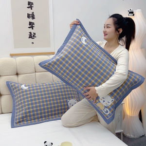 Pure Cotton Buttoned Pillowcase Pair Extra Large Thick Breathable Sweat Absorbent Single Person Adult Pillow Core Case Cover