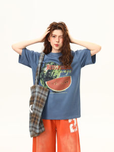 WILDAZI | Summer New Arrival Retro American Style Creative Watermelon Print Womens T-Shirt