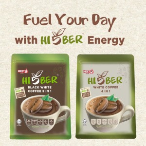 MEET U Hi5ber Black White Coffee 5 in 1 |Kopi Serat Hitam Putih Segera Pracampur 5 dalam 1 (10s x 30g) HALAL