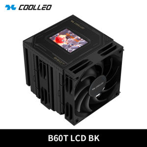COOLLEO B60T LCD 6 Heat Pipe Twin Towers And Dual Fan CPU Cooler Equipped With High-Definition Custom Screen Air-cooled Radiator