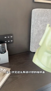 Desktop stone-like tissue box with built-in spring large-capacity tissue dispenser for living room