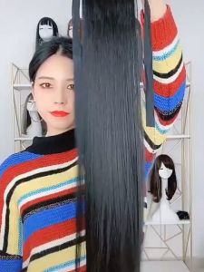 Yumi วิกผมหางม้าตรง หางม้ารัดๆ ที่คาดผมปลอม หางม้าปลอม ผมตรง วิกผมหางม้า สีดำ ที่น้ำหนัก วิดีโอและสีดำ