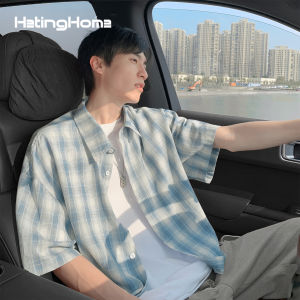 HetingHOME | Hetinghome Summer Trendy Plaid Loose Mens Short Sleeve Shirt Couples Half Sleeve Shirt Youthful Style Artistic Flavour
