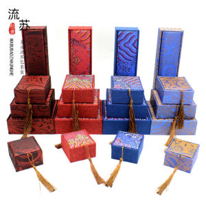 Jewelry Packaging Box Linen Tassel 2.0 Buddha Beads Hand Bracelet Chain Necklace Jewelry Storage for Fashion Accessories