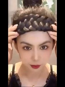 Masely Wide-brimmed Wig Braid Headband Thickened Wide Braid Twist Headband Wig Width 4.5cm