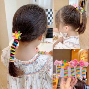 Coil Hair Tie Kids Girl Ponytail Hair Rope Fashion Scrunchies Japanese Braided Telephone Cord Hair Ring