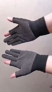 1 Pair Soft Nylon Anti-slip Fishing Gloves/Outdoor Breathable Winter Cycling Gloves P2541
