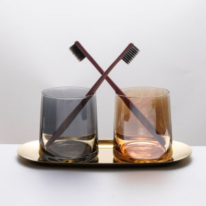 Simple Hotel Style Glass Toothbrush And Cup Set for Couples Home Use Dental Care Washing Cup Modern Minimalist Design