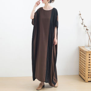 Original Artistic Vintage Long Sleeveless Maxi Dress Lace Splicing Oversize Knee-Length Skirt Spring Summer New Arrival