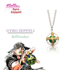 XUANDOYAN | Anime Jojo Zepelli Iron Ball Necklace Green Enamel Rotatable Pendant