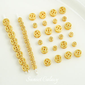 Four-Way Spacer Beads Handmade DIY Materials Bracelet Necklace Jewelry Accessories Antique Method 18K Gold Plated Color Preservation