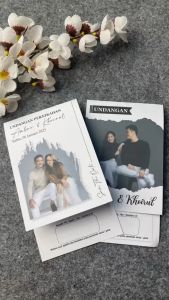 (50pcs) Undangan Pernikahan Aesthetic Simple Elegan - UDL F1 Bisa COD - Bisa Custom Nama & Foto - By Zamza