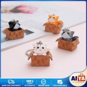 ★Same Day Shipping★ Cartoon Cute Cat Keychain Creative Box Key Ring Car Key Holder Women Bag Pendant Kawaii Key Accessories