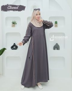 Lessy Dress brand annashihah / bordir gamis combi polos