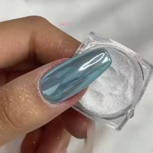 Nail Powder Bright Metallic Effect Nail Mirror Titanium Powder Manicure Nail Decoration With Brush