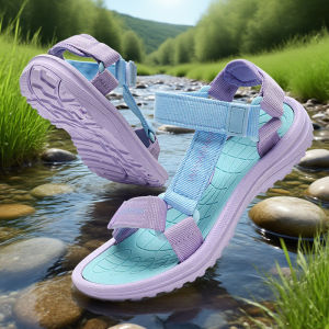 Summer Cute Girls Outdoor Sport Beach Sandals Open-Toe Breathable Kids Flat Walking Sandalies Size 31-38