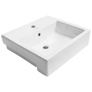 Semi Recessed Single Hole Ceramic Basin