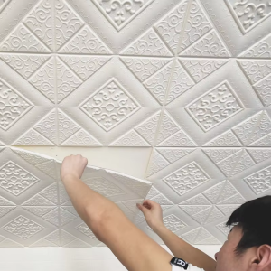 3D Decorative Waterproof and Moisture-Proof Self-Adhesive 35 * 35cm Wall Panel Bedroom Wall Sticker Home Decoration