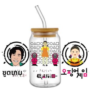 การออกแบบตัวละครภาพยนตร์ Easy Peel กันน้ํา DIY Decals 3D Transfers สติกเกอร์คริสตัล 16oz UV dtf ถ้วย Wraps สําหรับ Libbey แว่นตา