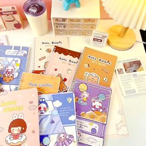 A5 Cute 60 sheets notebook set 10 pcs for high school Spiral Notebook Cartoon Ins Style Coil Notepad School Office Supplies Stationery 1PCS cute style A5 Cartoon Coil Notebook Spiral