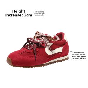 Belle | Retro Red Training Shoes with Inner Height Boost